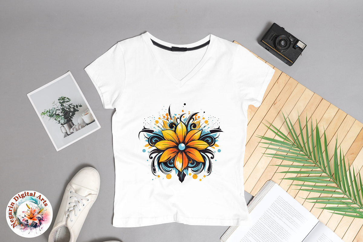 Watercolor Lily Logo Art Clipart, an Object Graphic by Negarin Digital Art (Photo 8 of 11)