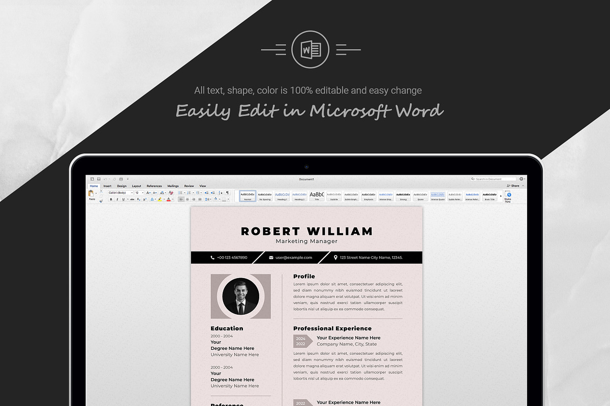 Neutral Toned CV Template preview 5