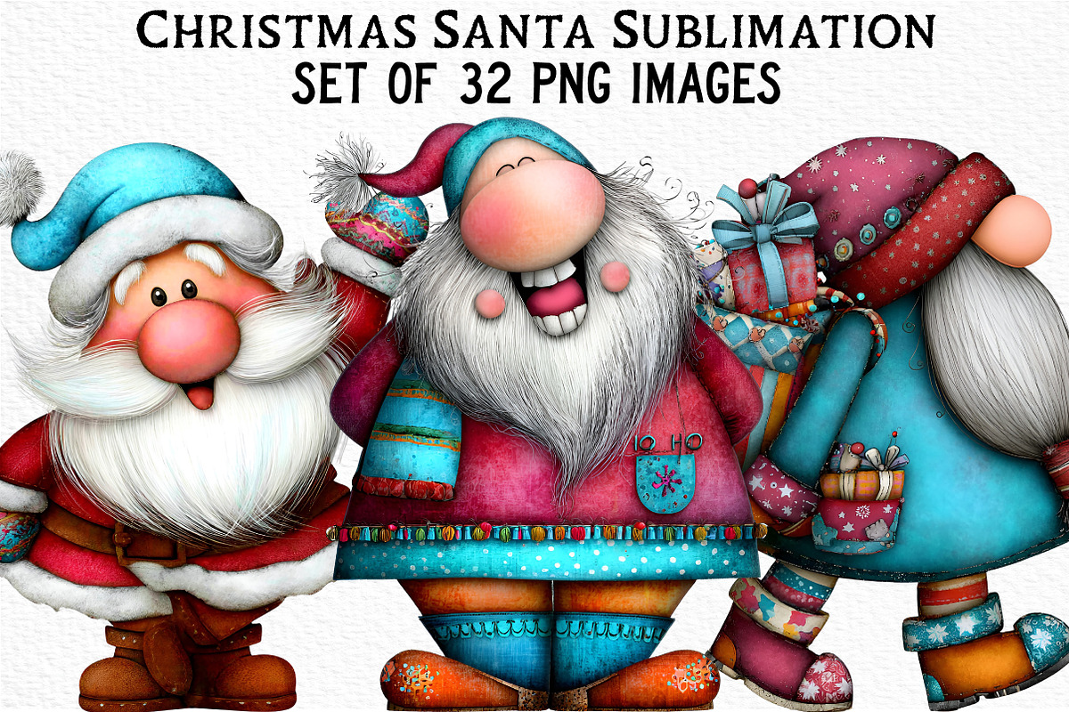 Christmas Santa Sublimation, an Illustration by Craft Nest (Photo 1 of 6)