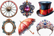 Watercolor Victorian Clipart Bundle, an Illustration by Canvas Craft (Thumbnail 4 of 8)