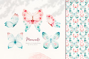 Watercolor peonies and butterflies, an Animal Illustration by Peace ART (Thumbnail 7 of 14)