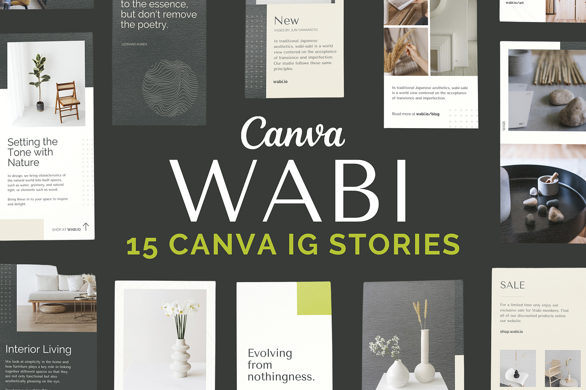 15 CANVA IG STORIES | WABI THEME, a Templates & Theme by OEN Design (Photo 1 of 5)