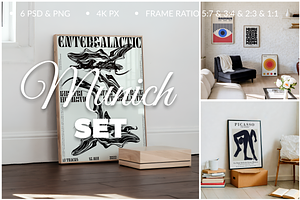 Frame Mockup Set 6 PSD For Posters