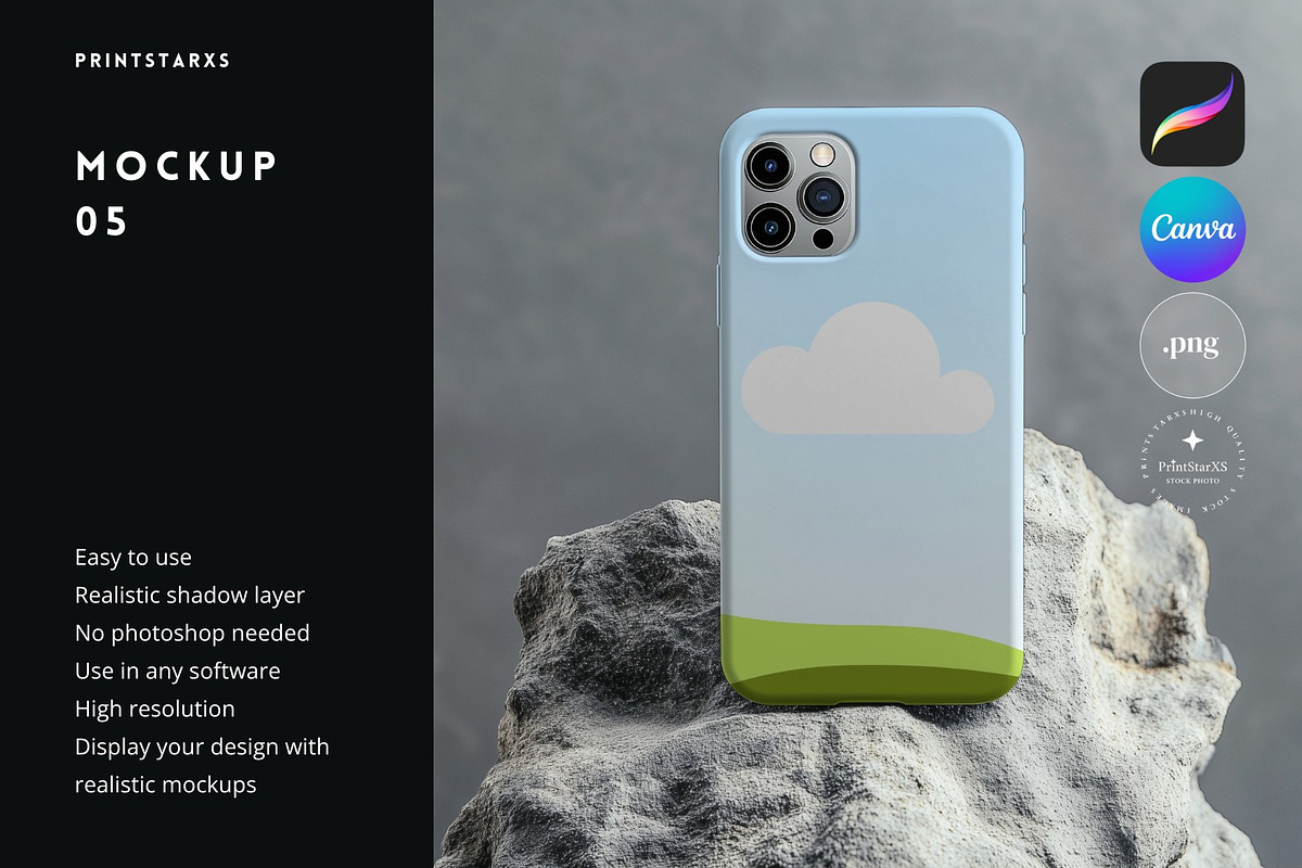 Phone Case Canva Mockup PNG Bundle, an iPhone Mockup by PrintStarXS (Photo 6 of 11)