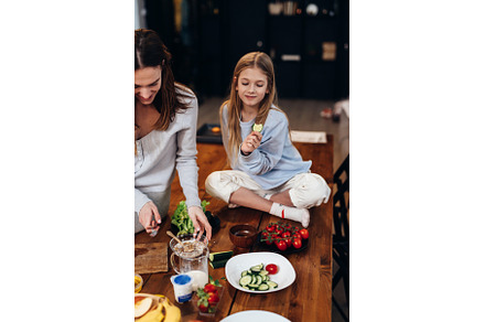 irl sitting on the table eating a, a Food & Drink Photo by undrey