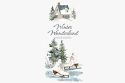 winter wonderland, watercolor winter, a Decorative Illustration by Patishop Art (Thumbnail 4 of 8)