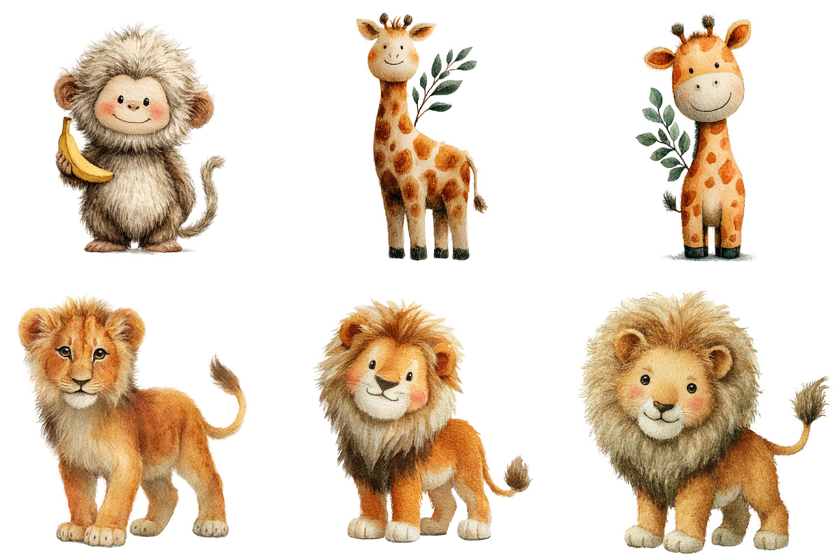 Safari Animals Clipart, an Illustration by DreamArtGraphic (Photo 3 of 4)