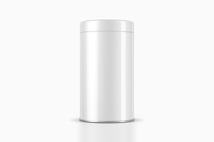 Metal Tin Can Packaging PSD Mockup