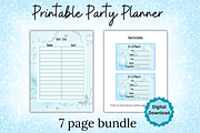 Blue Printable Party Planner PNG, a Stationery Template by Pixels N Bows (Thumbnail 1 of 4)