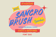 SANCRO BRUSH TYPEFACE - FONT DUO, a Font by Skewed Studio (Thumbnail 1 of 6)