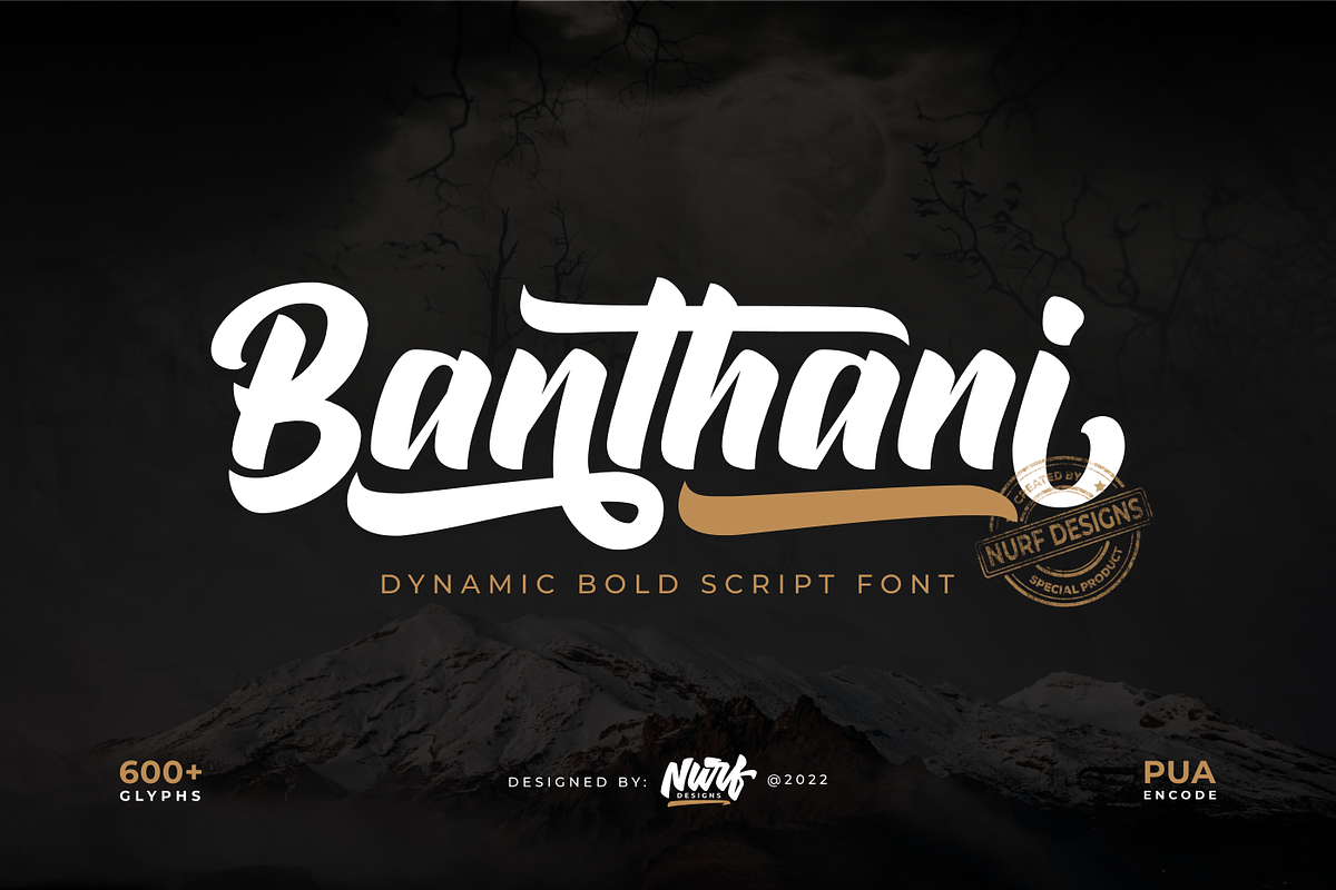 Bantani – Dynamic Bold Script Font, a Script Font by NURF Designs (Photo 1 of 10)