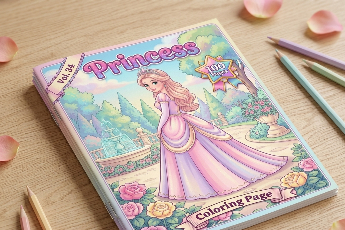 Magical Princess Coloring Book Vol34, a Person Illustration by ikarifq shop (Photo 2 of 7)