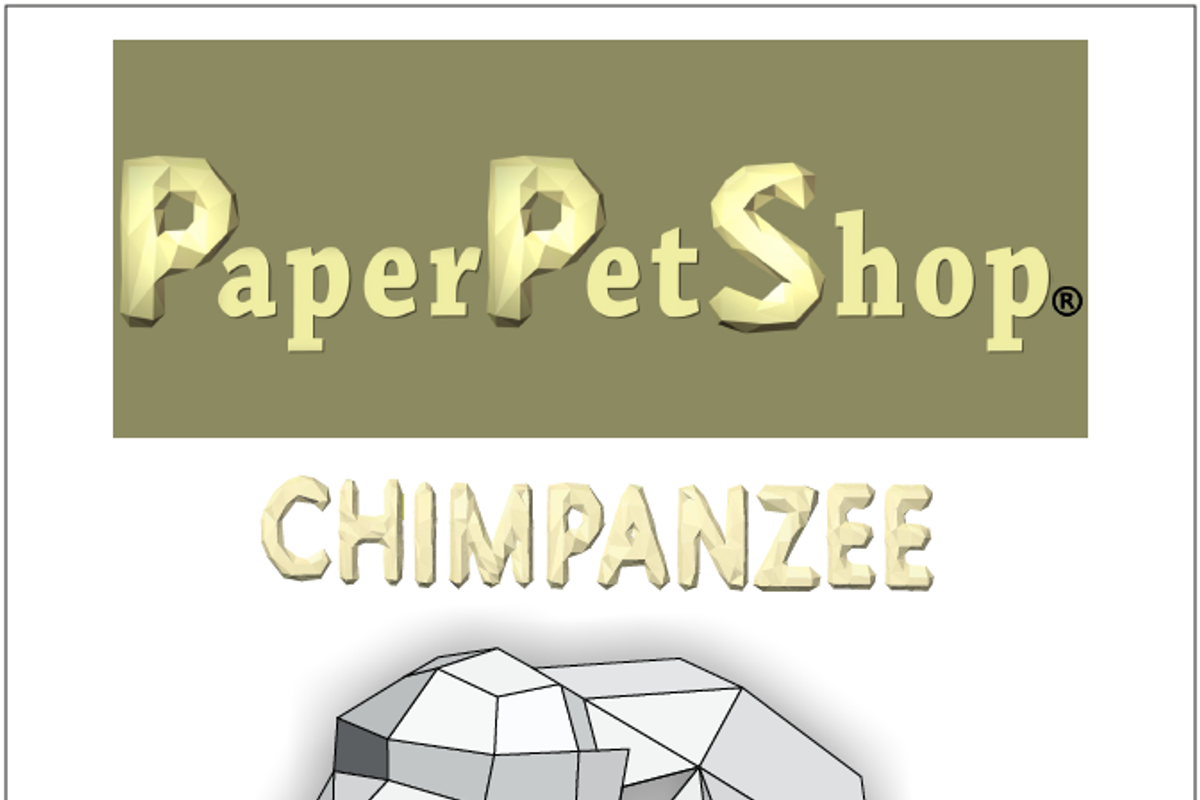 3D papercraft  Chimpanzee/ Chimp, a Templates & Theme by PaperPetShop (Photo 3 of 4)