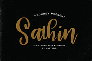 Sathin, a Script Font by Pustudio (Thumbnail 1 of 7)