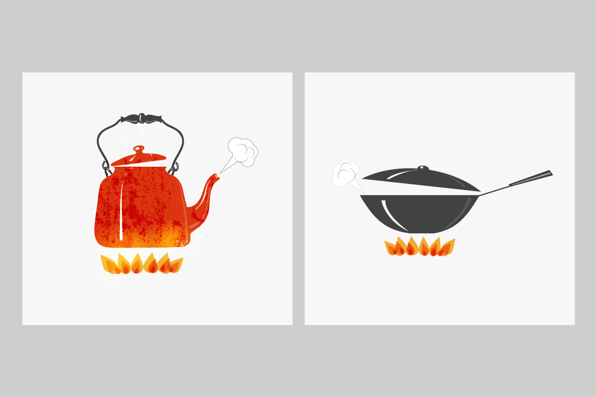 Boiling sauspans and kettles, an Object Illustration by Elina_Li (Photo 2 of 5)