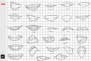 Procreate Anime Mouth Lips Stamps