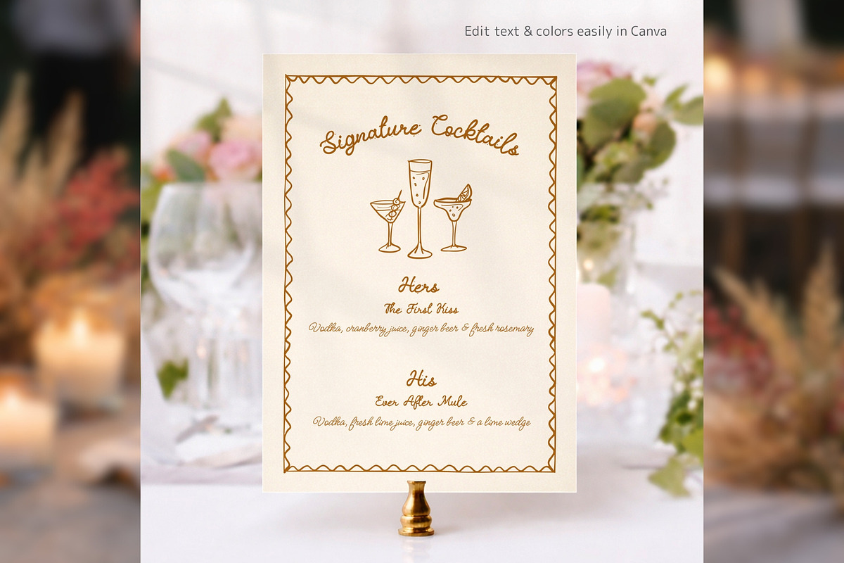 Wedding Signature Drinks Canva bd003, a Card Template by TyphoonStudio (Photo 5 of 8)