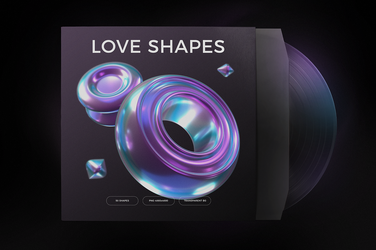 Holographic metallic 3D shapes, an Object Graphic by Fox's Monday (Photo 3 of 10)
