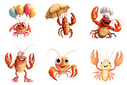 Kawaii Crabs  Clipart Bundle, an Illustration by Pixels.Craft (Thumbnail 3 of 9)