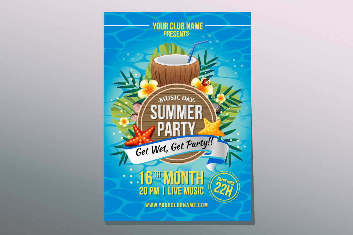 12 Summer Poster Design Template, a Flyer Template by Propylparaben (Photo 3 of 11)