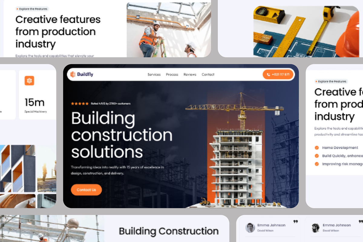 Buildfly - Construction Framer Templ, a Websites & App Template by Tanber Hossen (Photo 2 of 2)