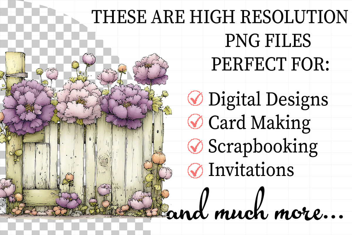 Spring Fence & Flower Clipart, an Illustration by Daily.Designs (Photo 2 of 8)
