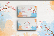 Floral Watercolor Business Card, a Business Card Template by Graphic Origin (Thumbnail 2 of 3)