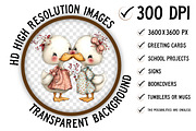 Whimsical Duck Couple Clipart, an Illustration by Craft Nest (Thumbnail 2 of 9)