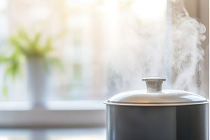 Steam rising from pot in sunlit, an Abstract Photo by Lermont51
