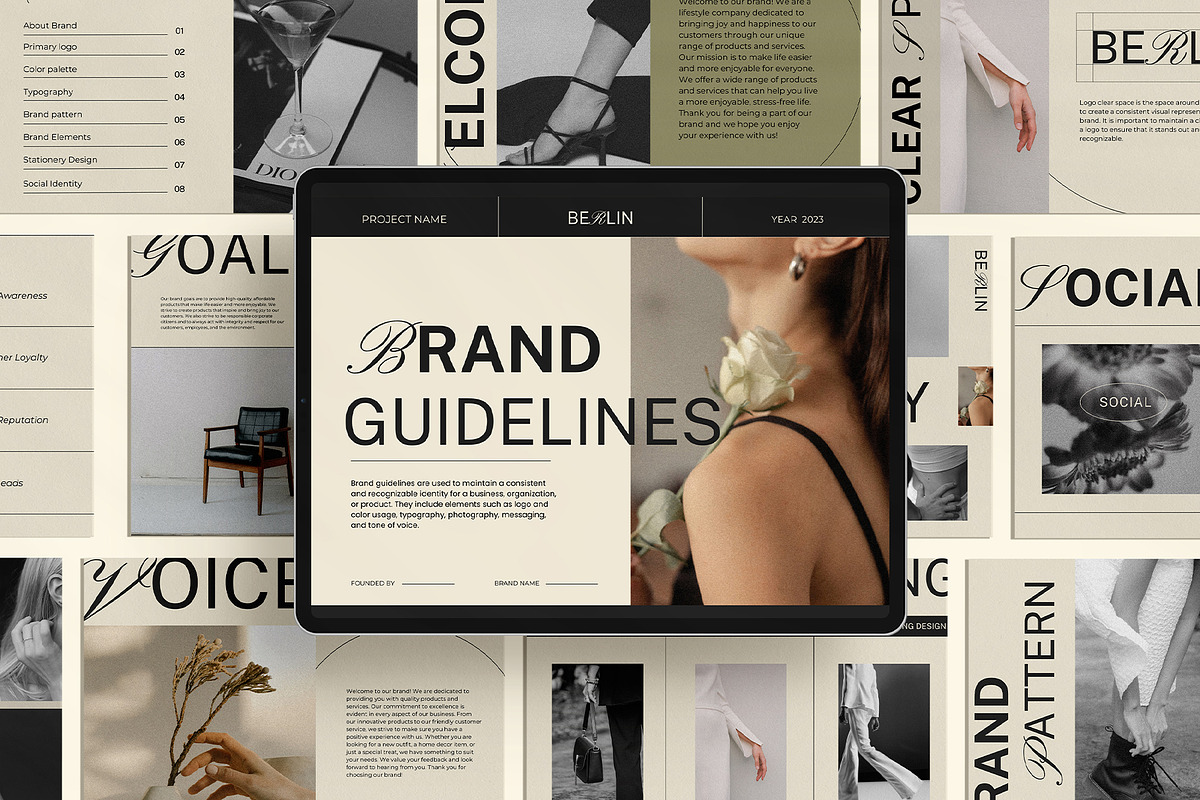 BERLIN Brand Guidelines Template, a Branding & Logo Template by Amaré Creative (Photo 1 of 13)