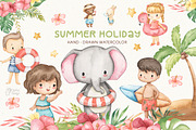 SUMMER HOLIDAY. Watercolor, an Animal Illustration by OlliArtDesign (Thumbnail 1 of 7)