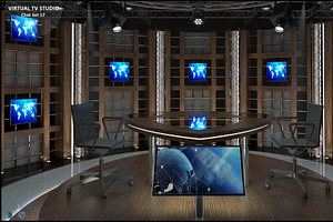 Virtual TV Studio Chat Set 17