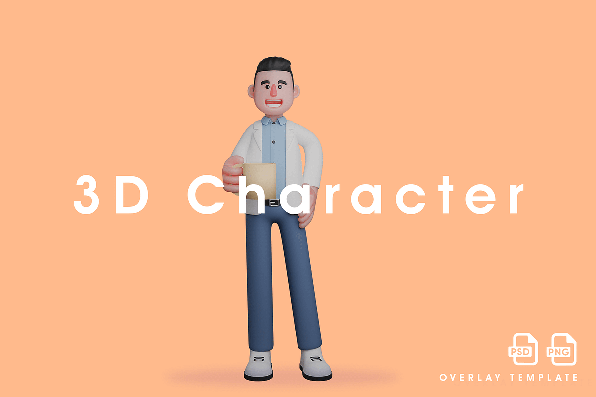Doctor Holding a Cup of Coffee, a Person Illustration by overlaytemplates