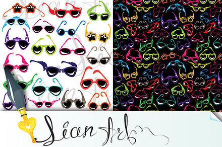 Colorful sunglasses icon