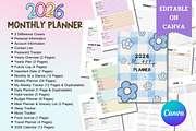 2026 Monthly Planner-Canva Template, a Templates & Theme by Adalin Shop (Thumbnail 1 of 12)