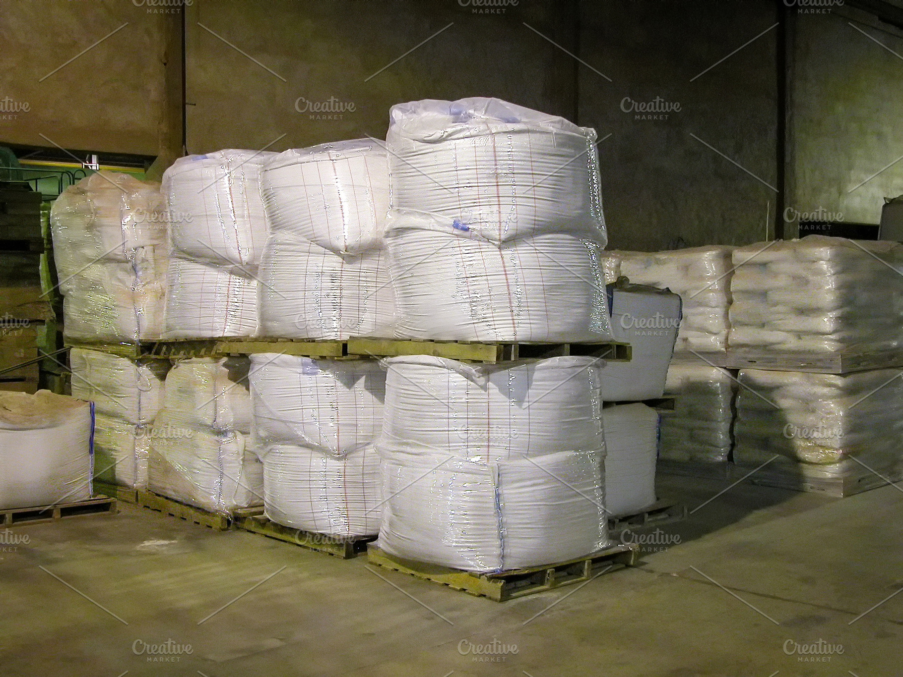 Wrapped Industrial Material Bales Stored Inside Warehouse, an Industrial Photo by Davizro's Market