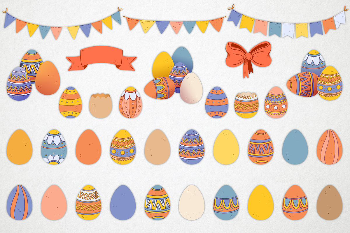 Easter Eggs Clipart, a Seasonal Illustration by LukaJreym (Photo 4 of 9)