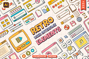 135+ Retro User Interface Elements, an Object Graphic by katyaskrn (Thumbnail 1 of 8)