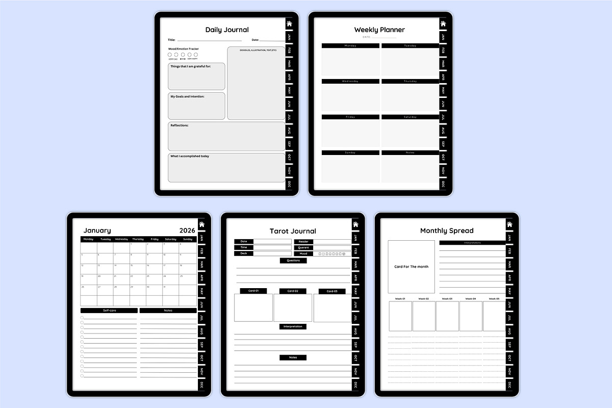 Digital 2026 Tarot Journal For KDP preview 2