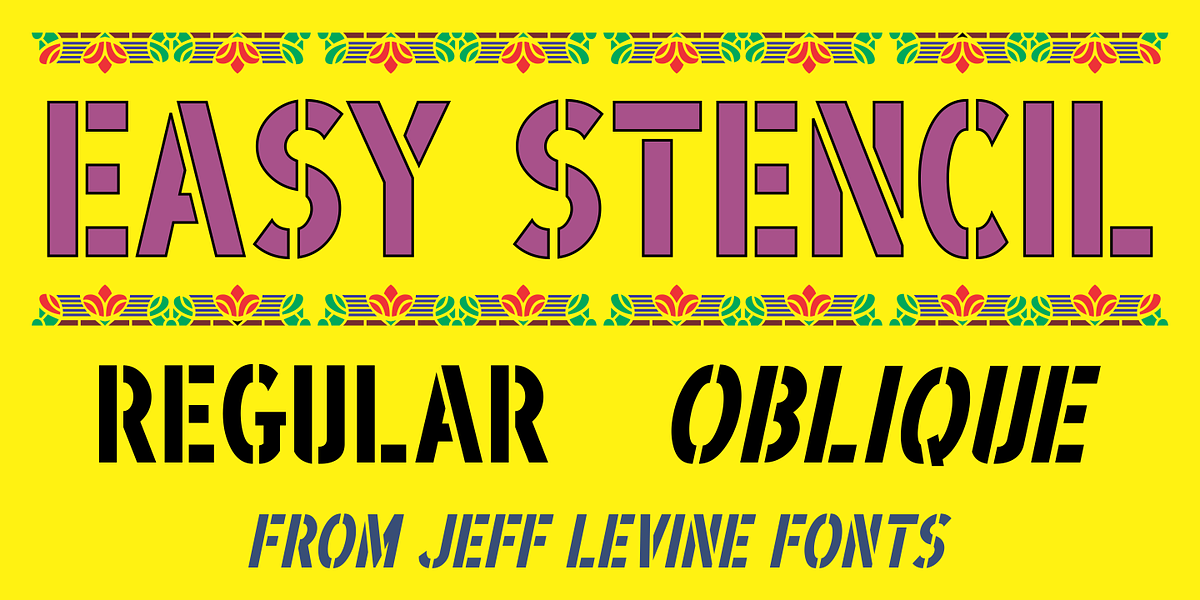 Easy Stencil JNL, a Font by Jeff Levine Fonts (Photo 1 of 5)