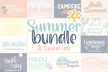 Summer Handwritten Font Bundle, a Handwritten Font by Designing Digitals