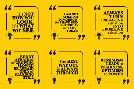Nine motivational quotes. Set 19/55