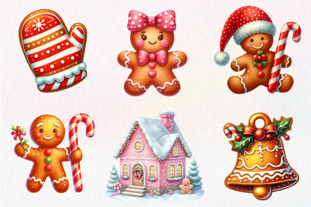 Christmas Gingerbread Clipart, an Illustration by Dream Creation (Photo 6 of 7)