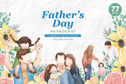 Father's Day Watercolor Illustration, a Person Illustration by CreativeValuation (Thumbnail 1 of 12)