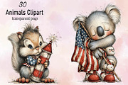 4th of July Animals Clipart Bundle., an Illustration by SVGArt (Thumbnail 1 of 9)