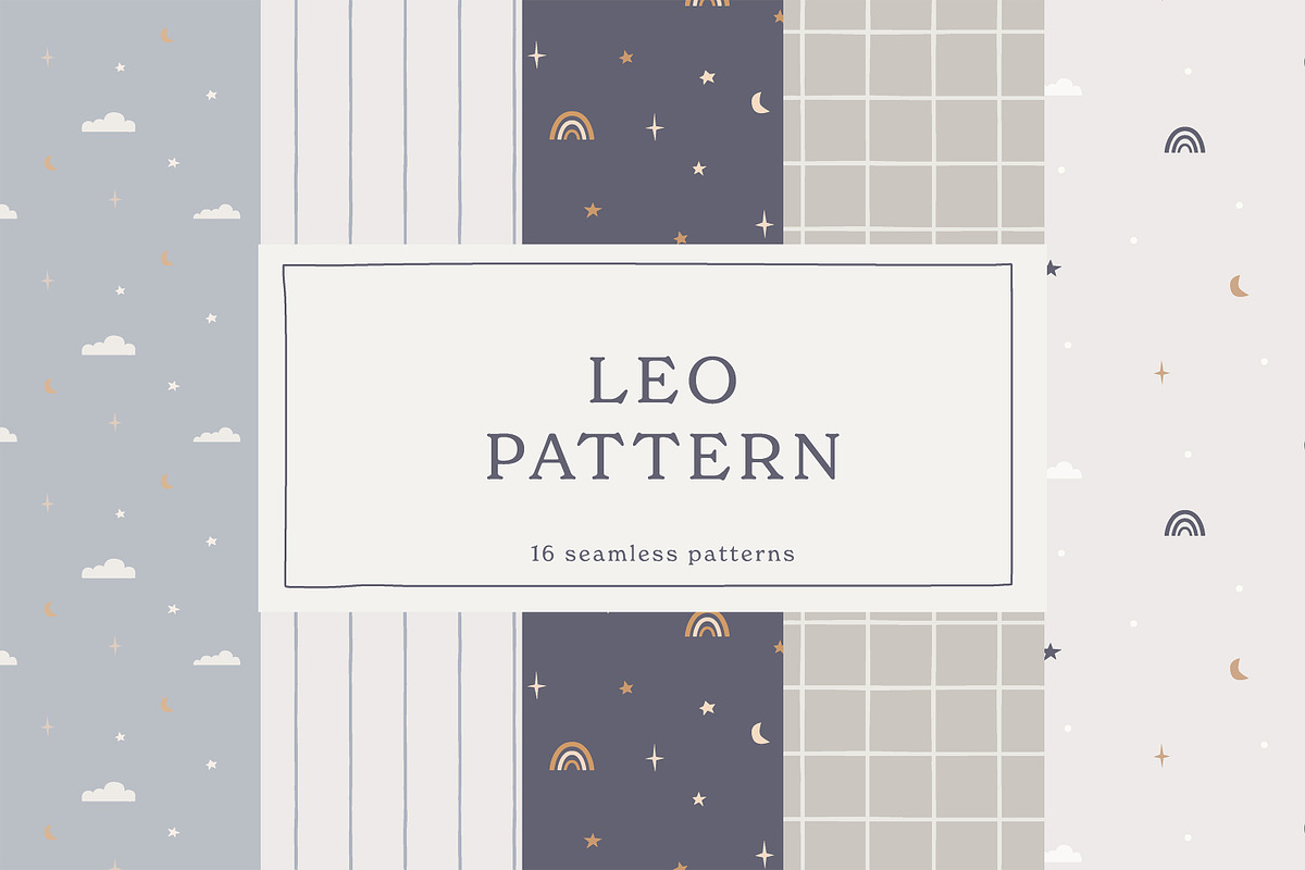 Leo Seamless Pattern, a Pattern Graphic by Emilie Cliche (Photo 1 of 9)