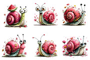 Whimsical Summer Snail Clipart, an Illustration by Dream Creation (Thumbnail 6 of 8)