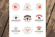 18 Meat Food Logos and Badges, a Branding & Logo Template by Vasya Kobelev (Thumbnail 2 of 11)