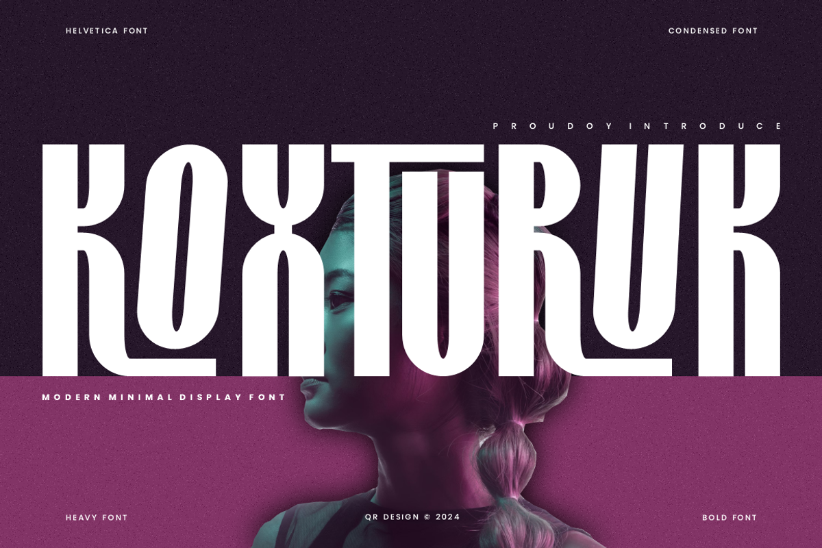Koxturuk - Tall & Condensed Font, a Sans Serif Font by QR Design Studio (Photo 1 of 7)