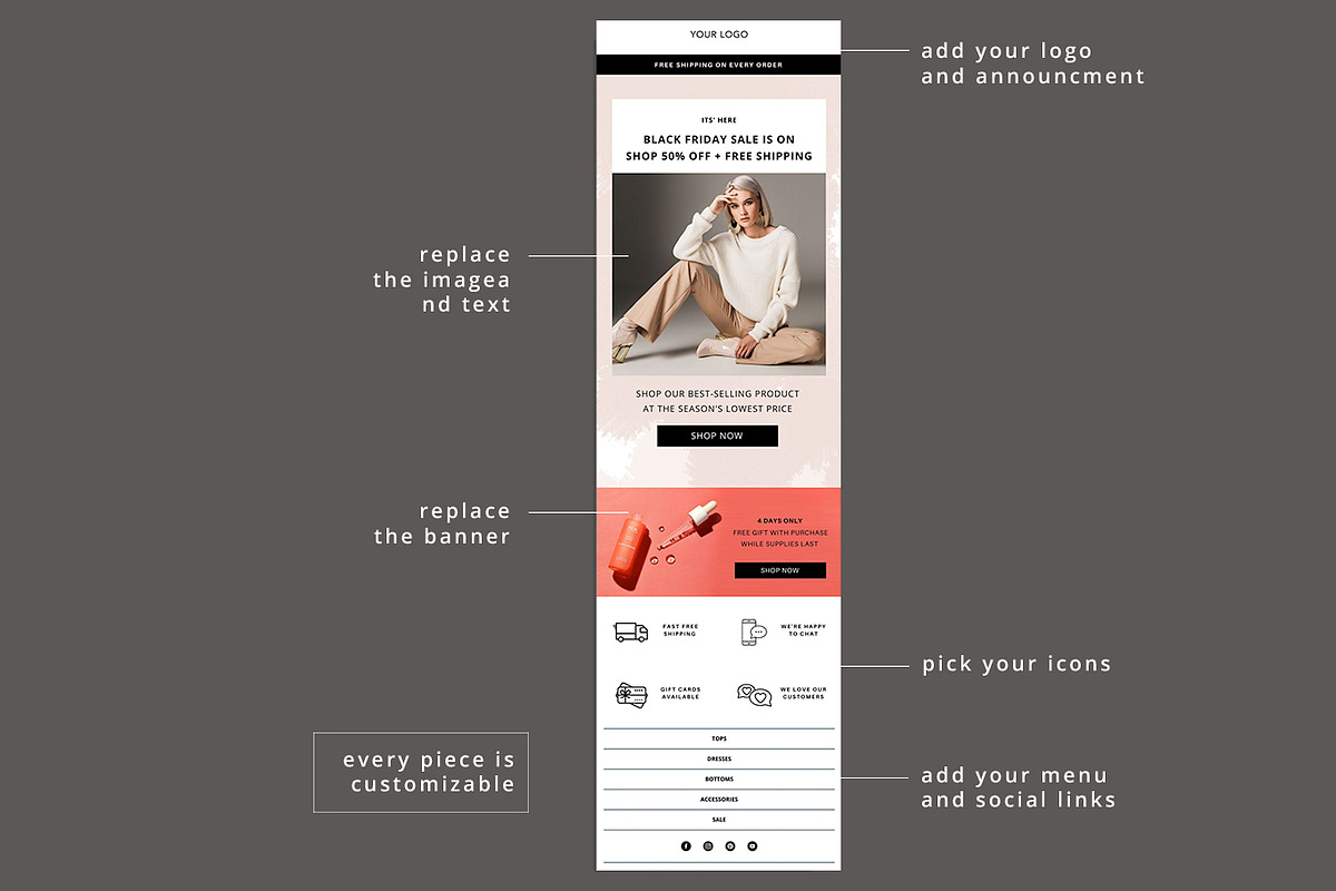 Black Friday Email Template, an Email Template by Edit & Go Templates (Photo 2 of 6)